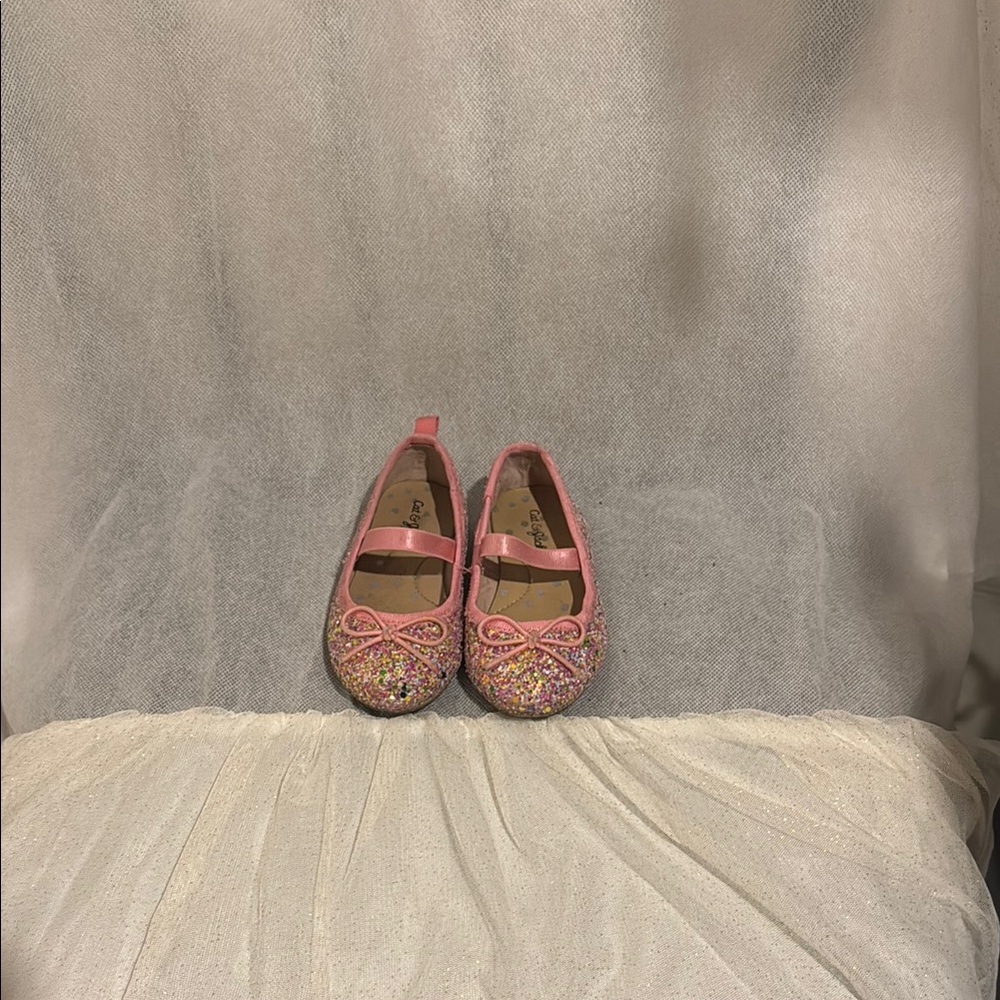 Cat & Jack Ballet Shoes for Girls Glitter Dress Shoes Toddler Size 5